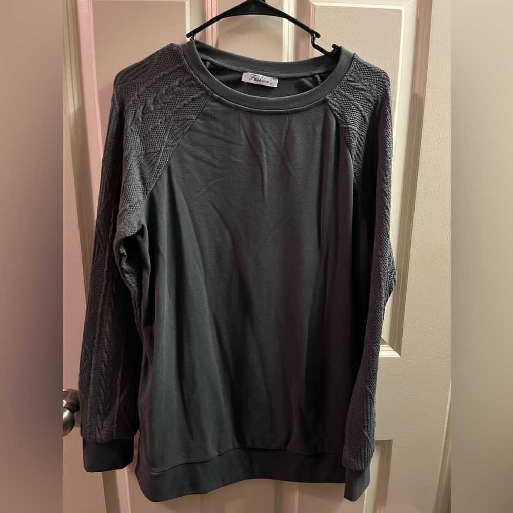 Dark Gray Long Sweater Top